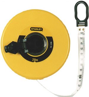 stanley fiberglass glasfiber meetlint 20 meter oprolbaar stevig landmeter