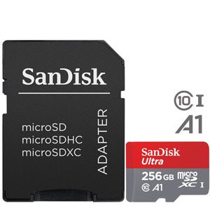 sandisk san disk scandisk ultra 400 256 200 8 16 32 64 128 sd kaart microSDXC micro adapter a1 ultra