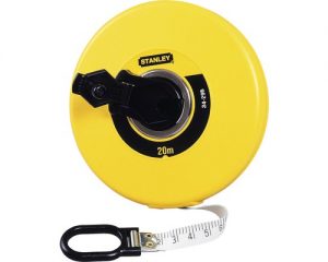 stanley fiberglass glasfiber meetlint 20 meter oprolbaar stevig landmeter