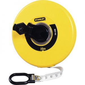 stanley fiberglass glasfiber meetlint 20 meter oprolbaar stevig landmeter