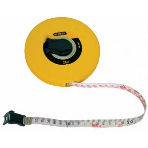 stanley fiberglass glasfiber meetlint 20 meter oprolbaar stevig landmeter