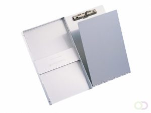 Aluminium klembord staand met deksel en zij-opening Klembordkoffer aluminium A4 opbergvak met afdekplaat Papierklem