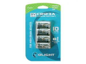 Olight CR123A Lithium battery 3V 1600mAh 4stuks