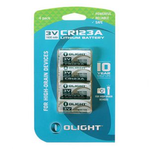 Olight CR123A Lithium battery 3V 1600mAh 4stuks