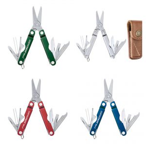 leatherman micra le 5889 groen rood blauw zilver leer leder nylon